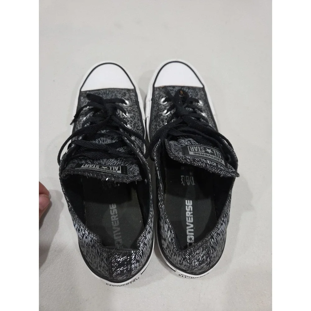 Converse Chuck Taylor Black Reflective Sneaker Animal Print Size 10 Women's